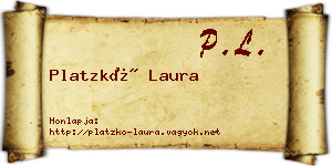 Platzkó Laura névjegykártya